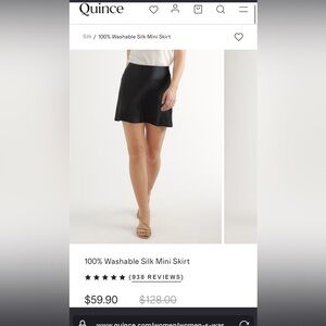 Brand new never opened quince satin skirt